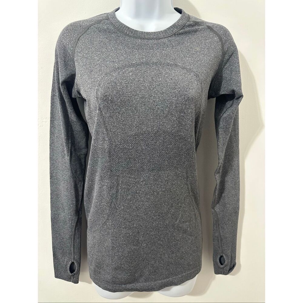 Lululemon Swiftly Tech Long Sleeve Top Gray Thumbholes S Activewear Women A842